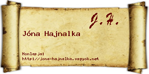Jóna Hajnalka névjegykártya