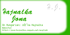 hajnalka jona business card